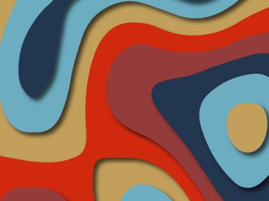 Renkli oyma sanat. Kağıt arka plan şekilleri kesim kağıdı ile kesin. İş sunumları, el ilanları, afişler, davetler için şablon tasarım düzen