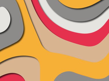 Renkli oyma sanat. Kağıt arka plan şekilleri kesim kağıdı ile kesin. İş sunumları, el ilanları, afişler, davetler için şablon tasarım düzen