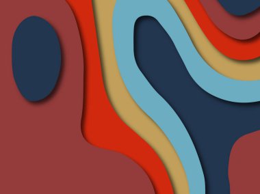 Renkli oyma sanat. Kağıt arka plan şekilleri kesim kağıdı ile kesin. İş sunumları, el ilanları, afişler, davetler için şablon tasarım düzen