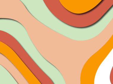 Renkli oyma sanat. Kağıt arka plan şekilleri kesim kağıdı ile kesin. İş sunumları, el ilanları, afişler, davetler için şablon tasarım düzen