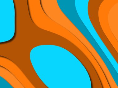 Renkli oyma sanat. Kağıt arka plan şekilleri kesim kağıdı ile kesin. İş sunumları, el ilanları, afişler, davetler için şablon tasarım düzen