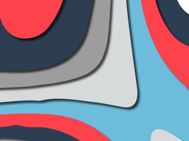 Renkli oyma sanat. Kağıt arka plan şekilleri kesim kağıdı ile kesin. İş sunumları, el ilanları, afişler, davetler için şablon tasarım düzen