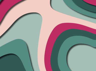 Renkli oyma sanat. Kağıt arka plan şekilleri kesim kağıdı ile kesin. İş sunumları, el ilanları, afişler, davetler için şablon tasarım düzen