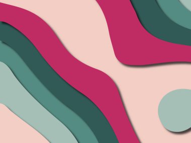 Renkli oyma sanat. Kağıt arka plan şekilleri kesim kağıdı ile kesin. İş sunumları, el ilanları, afişler, davetler için şablon tasarım düzen