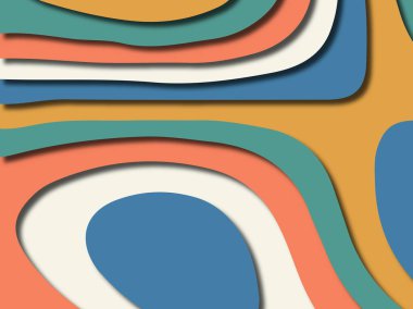 Renkli oyma sanat. Kağıt arka plan şekilleri kesim kağıdı ile kesin. İş sunumları, el ilanları, afişler, davetler için şablon tasarım düzen