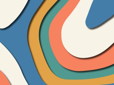 Renkli oyma sanat. Kağıt arka plan şekilleri kesim kağıdı ile kesin. İş sunumları, el ilanları, afişler, davetler için şablon tasarım düzen