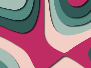 Renkli oyma sanat. Kağıt arka plan şekilleri kesim kağıdı ile kesin. İş sunumları, el ilanları, afişler, davetler için şablon tasarım düzen