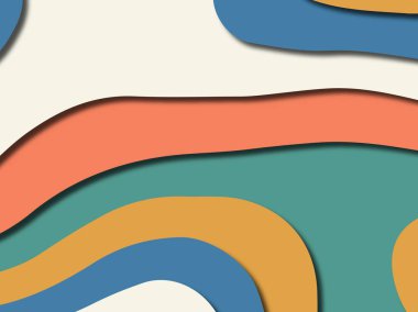 Renkli oyma sanat. Kağıt arka plan şekilleri kesim kağıdı ile kesin. İş sunumları, el ilanları, afişler, davetler için şablon tasarım düzen