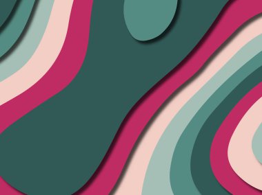 Renkli oyma sanat. Kağıt arka plan şekilleri kesim kağıdı ile kesin. İş sunumları, el ilanları, afişler, davetler için şablon tasarım düzen