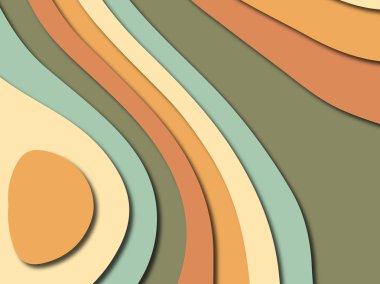 Renkli oyma sanat. Kağıt arka plan şekilleri kesim kağıdı ile kesin. İş sunumları, el ilanları, afişler, davetler için şablon tasarım düzen