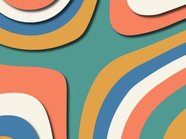 Renkli oyma sanat. Kağıt arka plan şekilleri kesim kağıdı ile kesin. İş sunumları, el ilanları, afişler, davetler için şablon tasarım düzen