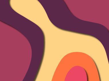 Renkli oyma sanat. Kağıt arka plan şekilleri kesim kağıdı ile kesin. İş sunumları, el ilanları, afişler, davetler için şablon tasarım düzen