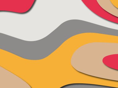 Renkli oyma sanat. Kağıt arka plan şekilleri kesim kağıdı ile kesin. İş sunumları, el ilanları, afişler, davetler için şablon tasarım düzen