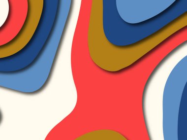 Renkli oyma sanat. Kağıt arka plan şekilleri kesim kağıdı ile kesin. İş sunumları, el ilanları, afişler, davetler için şablon tasarım düzen