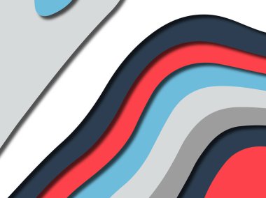 Renkli oyma sanat. Kağıt arka plan şekilleri kesim kağıdı ile kesin. İş sunumları, el ilanları, afişler, davetler için şablon tasarım düzen