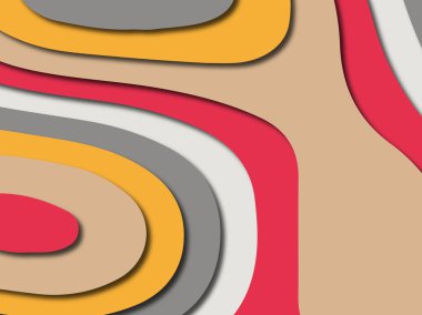 Renkli oyma sanat. Kağıt arka plan şekilleri kesim kağıdı ile kesin. İş sunumları, el ilanları, afişler, davetler için şablon tasarım düzen