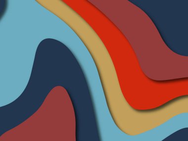 Renkli oyma sanat. Kağıt arka plan şekilleri kesim kağıdı ile kesin. İş sunumları, el ilanları, afişler, davetler için şablon tasarım düzen