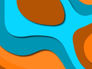 Renkli oyma sanat. Kağıt arka plan şekilleri kesim kağıdı ile kesin. İş sunumları, el ilanları, afişler, davetler için şablon tasarım düzen