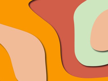 Renkli oyma sanat. Kağıt arka plan şekilleri kesim kağıdı ile kesin. İş sunumları, el ilanları, afişler, davetler için şablon tasarım düzen