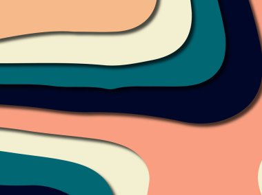 Renkli oyma sanat. Kağıt arka plan şekilleri kesim kağıdı ile kesin. İş sunumları, el ilanları, afişler, davetler için şablon tasarım düzen