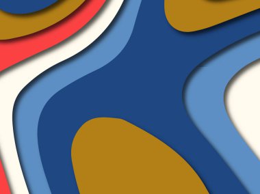 Renkli oyma sanat. Kağıt arka plan şekilleri kesim kağıdı ile kesin. İş sunumları, el ilanları, afişler, davetler için şablon tasarım düzen