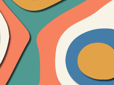 Renkli oyma sanat. Kağıt arka plan şekilleri kesim kağıdı ile kesin. İş sunumları, el ilanları, afişler, davetler için şablon tasarım düzen