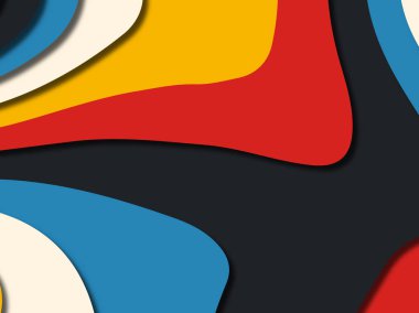 Renkli oyma sanat. Kağıt arka plan şekilleri kesim kağıdı ile kesin. İş sunumları, el ilanları, afişler, davetler için şablon tasarım düzen