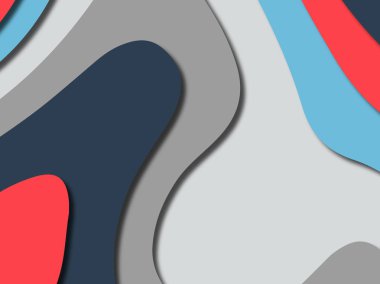 Renkli oyma sanat. Kağıt arka plan şekilleri kesim kağıdı ile kesin. İş sunumları, el ilanları, afişler, davetler için şablon tasarım düzen