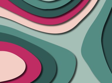 Renkli oyma sanat. Kağıt arka plan şekilleri kesim kağıdı ile kesin. İş sunumları, el ilanları, afişler, davetler için şablon tasarım düzen