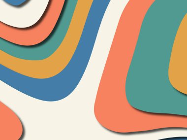 Renkli oyma sanat. Kağıt arka plan şekilleri kesim kağıdı ile kesin. İş sunumları, el ilanları, afişler, davetler için şablon tasarım düzen