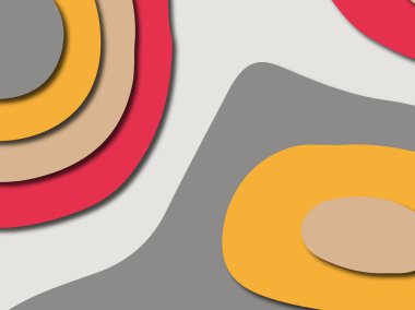 Renkli oyma sanat. Kağıt arka plan şekilleri kesim kağıdı ile kesin. İş sunumları, el ilanları, afişler, davetler için şablon tasarım düzen