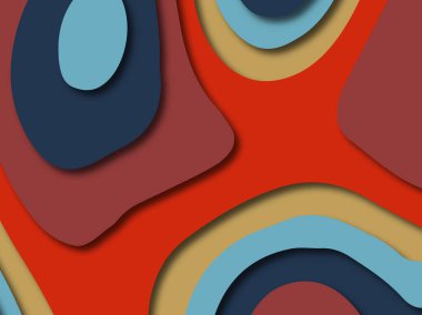 Renkli oyma sanat. Kağıt arka plan şekilleri kesim kağıdı ile kesin. İş sunumları, el ilanları, afişler, davetler için şablon tasarım düzen