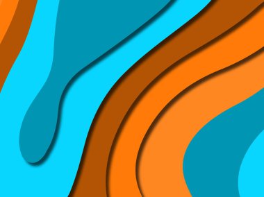 Renkli oyma sanat. Kağıt arka plan şekilleri kesim kağıdı ile kesin. İş sunumları, el ilanları, afişler, davetler için şablon tasarım düzen