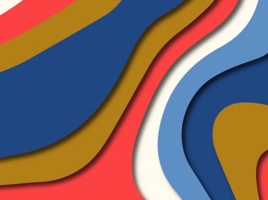 Renkli oyma sanat. Kağıt arka plan şekilleri kesim kağıdı ile kesin. İş sunumları, el ilanları, afişler, davetler için şablon tasarım düzen