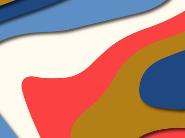 Renkli oyma sanat. Kağıt arka plan şekilleri kesim kağıdı ile kesin. İş sunumları, el ilanları, afişler, davetler için şablon tasarım düzen