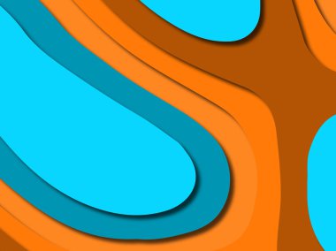 Renkli oyma sanat. Kağıt arka plan şekilleri kesim kağıdı ile kesin. İş sunumları, el ilanları, afişler, davetler için şablon tasarım düzen