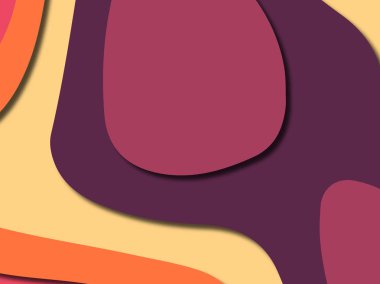 Renkli oyma sanat. Kağıt arka plan şekilleri kesim kağıdı ile kesin. İş sunumları, el ilanları, afişler, davetler için şablon tasarım düzen