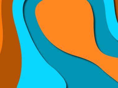 Renkli oyma sanat. Kağıt arka plan şekilleri kesim kağıdı ile kesin. İş sunumları, el ilanları, afişler, davetler için şablon tasarım düzen