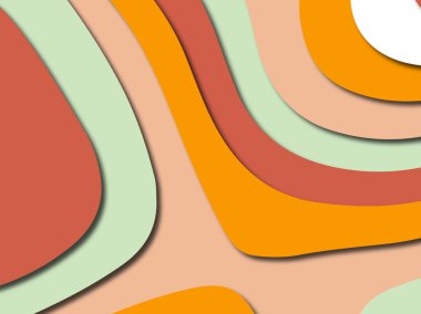 Renkli oyma sanat. Kağıt arka plan şekilleri kesim kağıdı ile kesin. İş sunumları, el ilanları, afişler, davetler için şablon tasarım düzen