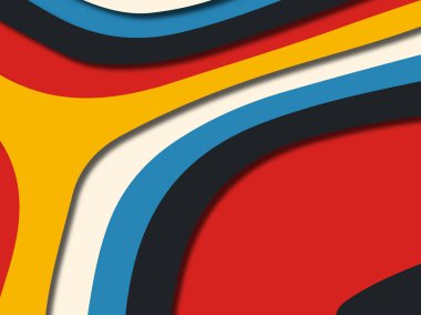 Renkli oyma sanat. Kağıt arka plan şekilleri kesim kağıdı ile kesin. İş sunumları, el ilanları, afişler, davetler için şablon tasarım düzen