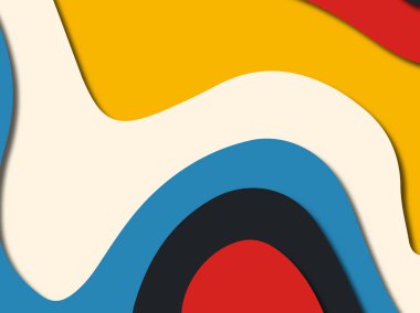 Renkli oyma sanat. Kağıt arka plan şekilleri kesim kağıdı ile kesin. İş sunumları, el ilanları, afişler, davetler için şablon tasarım düzen