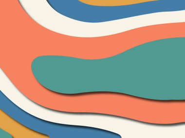 Renkli oyma sanat. Kağıt arka plan şekilleri kesim kağıdı ile kesin. İş sunumları, el ilanları, afişler, davetler için şablon tasarım düzen