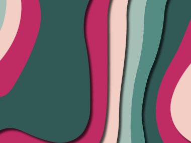 Renkli oyma sanat. Kağıt arka plan şekilleri kesim kağıdı ile kesin. İş sunumları, el ilanları, afişler, davetler için şablon tasarım düzen