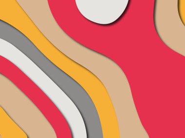 Renkli oyma sanat. Kağıt arka plan şekilleri kesim kağıdı ile kesin. İş sunumları, el ilanları, afişler, davetler için şablon tasarım düzen