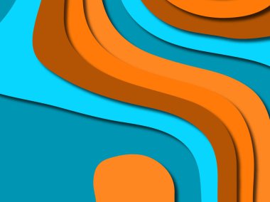 Renkli oyma sanat. Kağıt arka plan şekilleri kesim kağıdı ile kesin. İş sunumları, el ilanları, afişler, davetler için şablon tasarım düzen