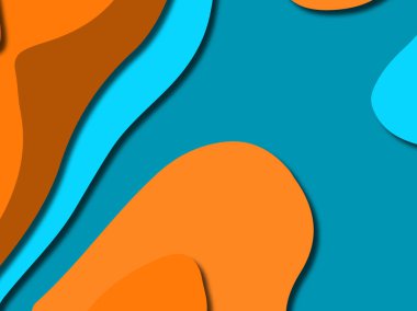 Renkli oyma sanat. Kağıt arka plan şekilleri kesim kağıdı ile kesin. İş sunumları, el ilanları, afişler, davetler için şablon tasarım düzen