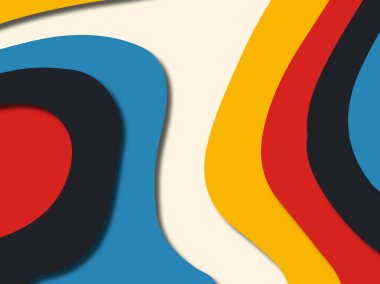 Renkli oyma sanat. Kağıt arka plan şekilleri kesim kağıdı ile kesin. İş sunumları, el ilanları, afişler, davetler için şablon tasarım düzen