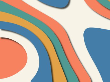 Renkli oyma sanat. Kağıt arka plan şekilleri kesim kağıdı ile kesin. İş sunumları, el ilanları, afişler, davetler için şablon tasarım düzen