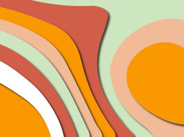 Renkli oyma sanat. Kağıt arka plan şekilleri kesim kağıdı ile kesin. İş sunumları, el ilanları, afişler, davetler için şablon tasarım düzen