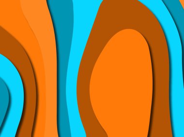 Renkli oyma sanat. Kağıt arka plan şekilleri kesim kağıdı ile kesin. İş sunumları, el ilanları, afişler, davetler için şablon tasarım düzen